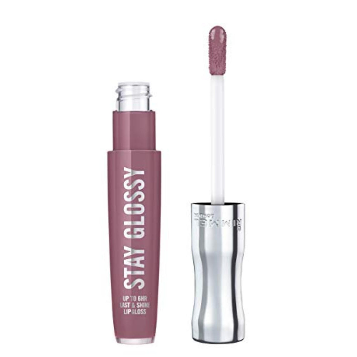 Rimmel Stay Glossy ofrece brillo suave y sin pegajosidad para un look cómodo