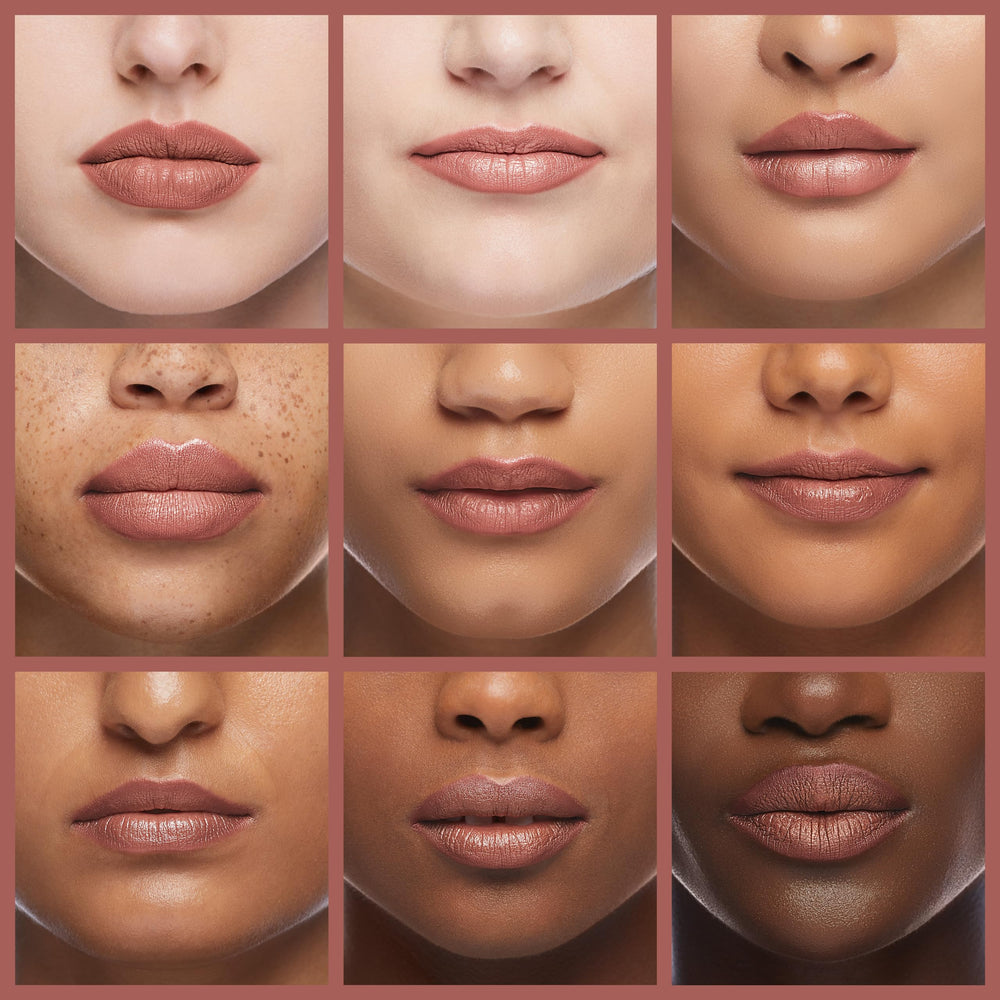 Delineador labial Rimmel 8HR Soft 760 90's Nude, trazo preciso para definición.