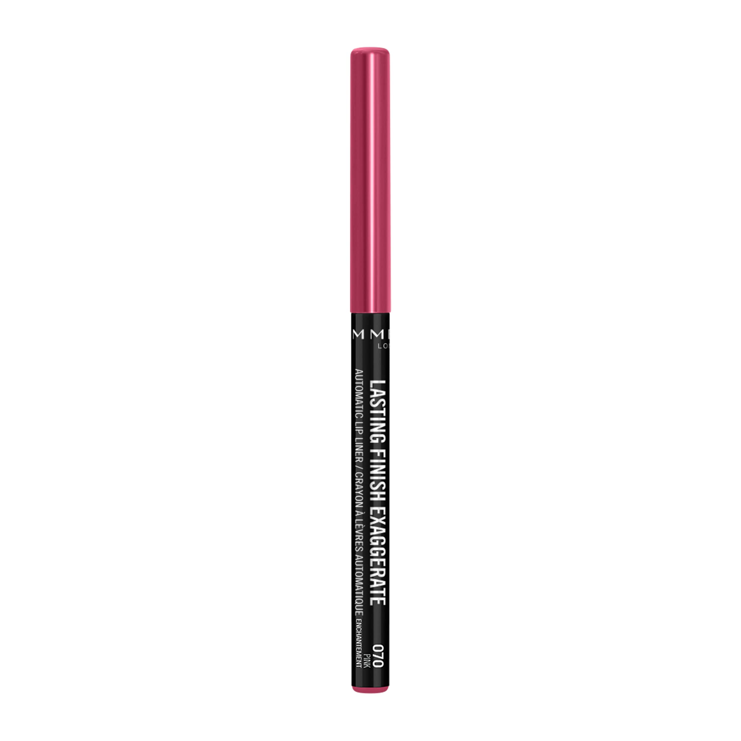 Delineador labial Rimmel Exaggerate automático en tono Rosa Encanto para definición duradera.