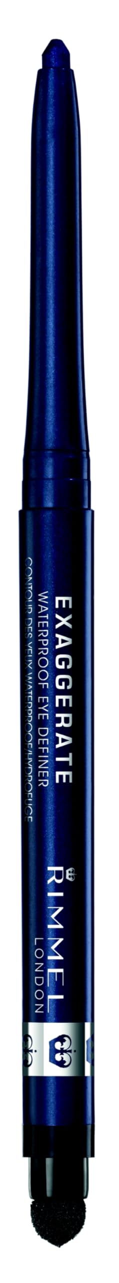 Delineador de ojos Rimmel Exaggerate para trazos precisos y color intenso de larga duración.