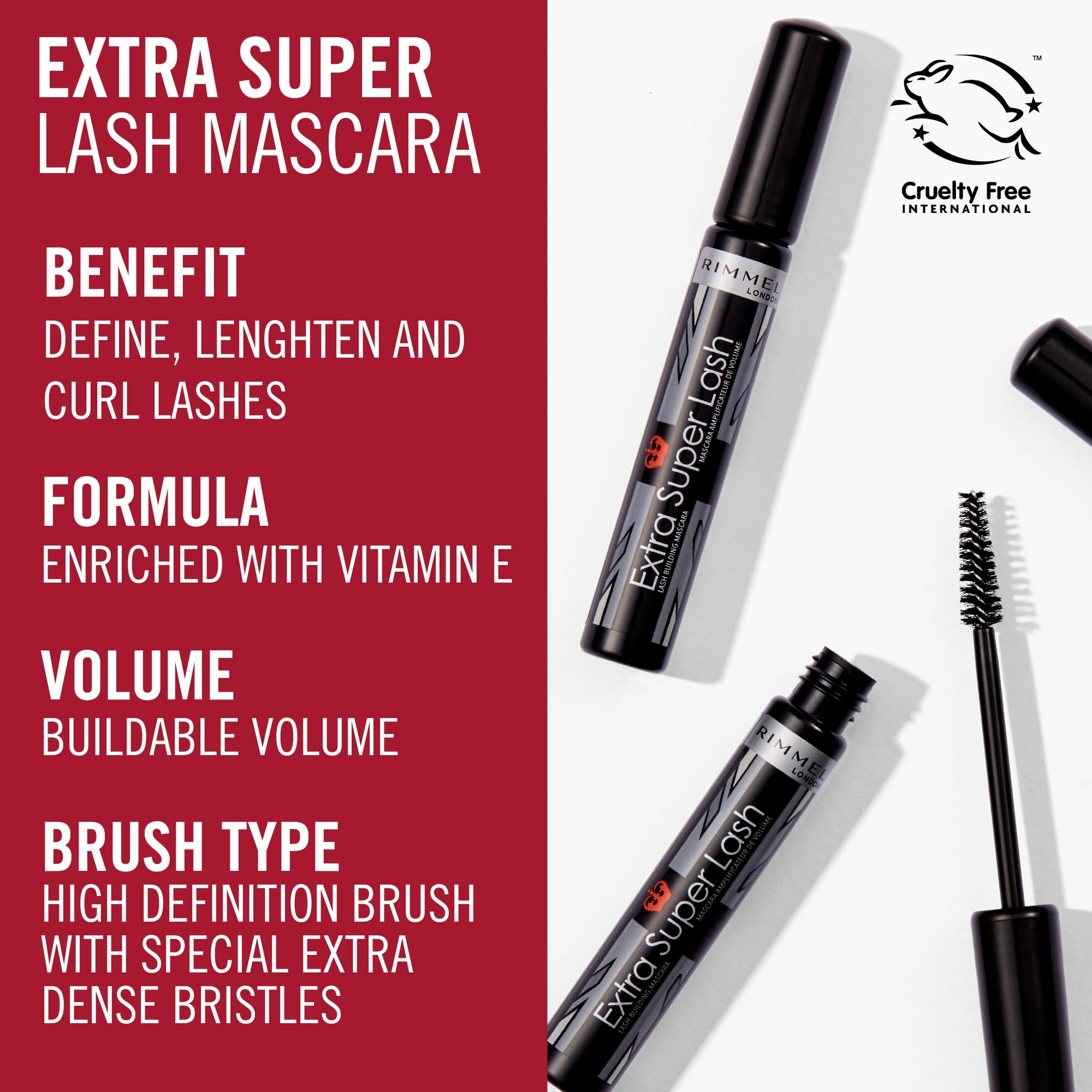 Rimmel Extra Super Lash Mascara acabado negro profundo sin grumos