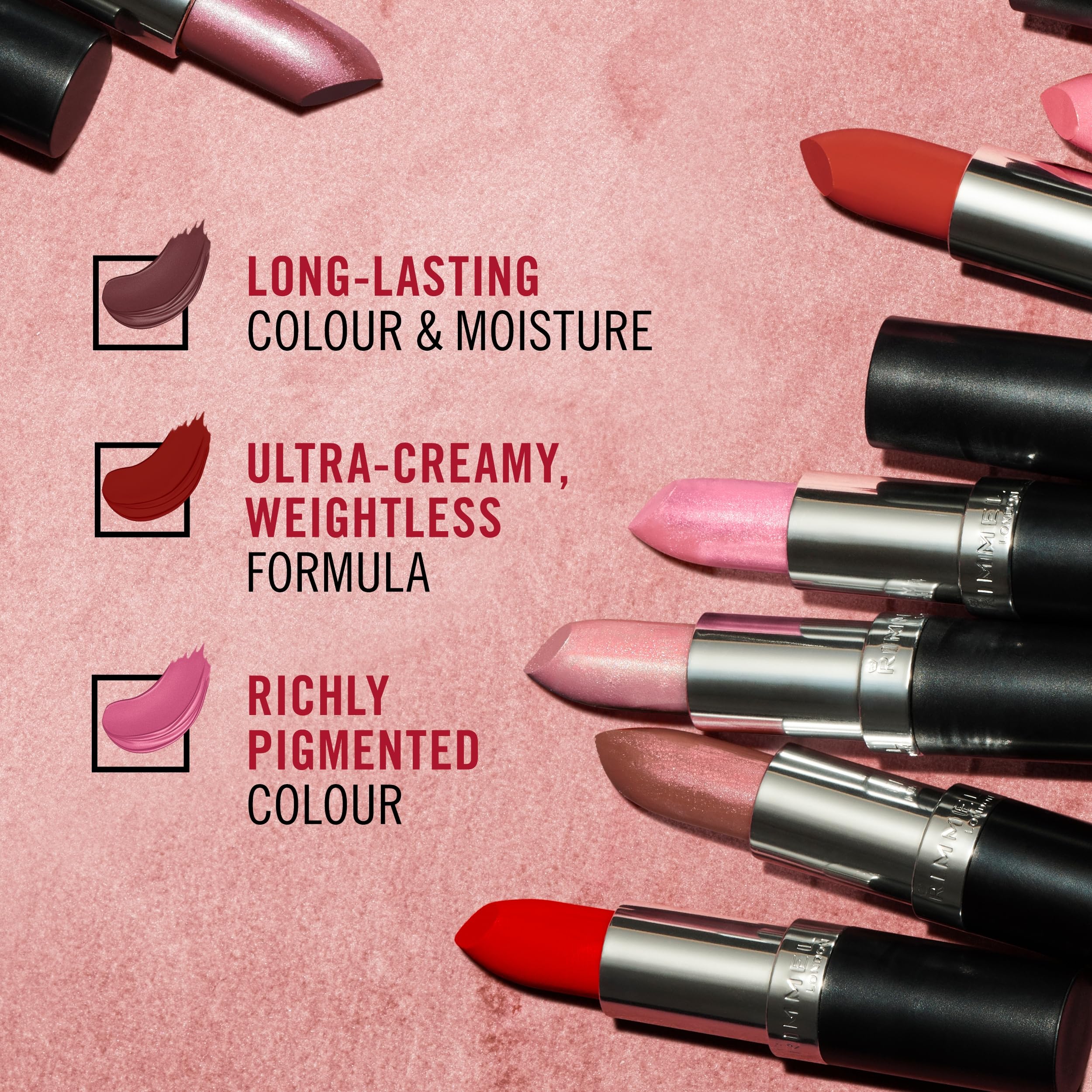 Rimmel Kate labial 008, brillo que realza la plenitud de labios.