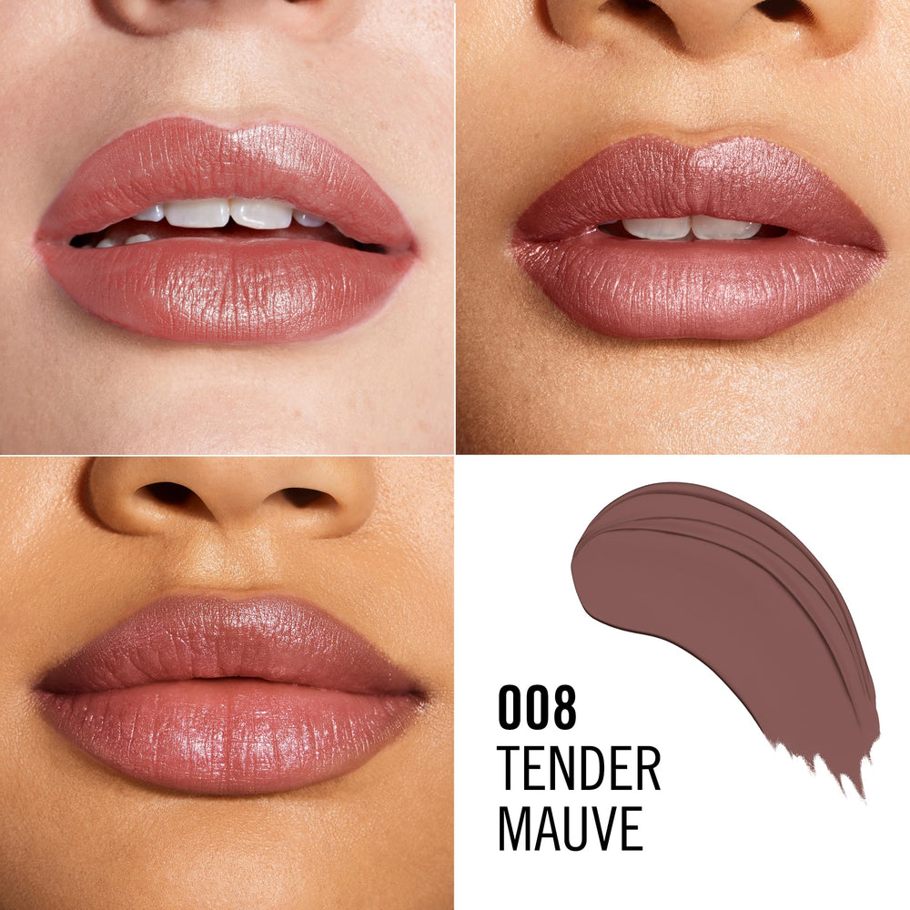 Rimmel Kate labial 008, textura cremosa para una aplicación suave.