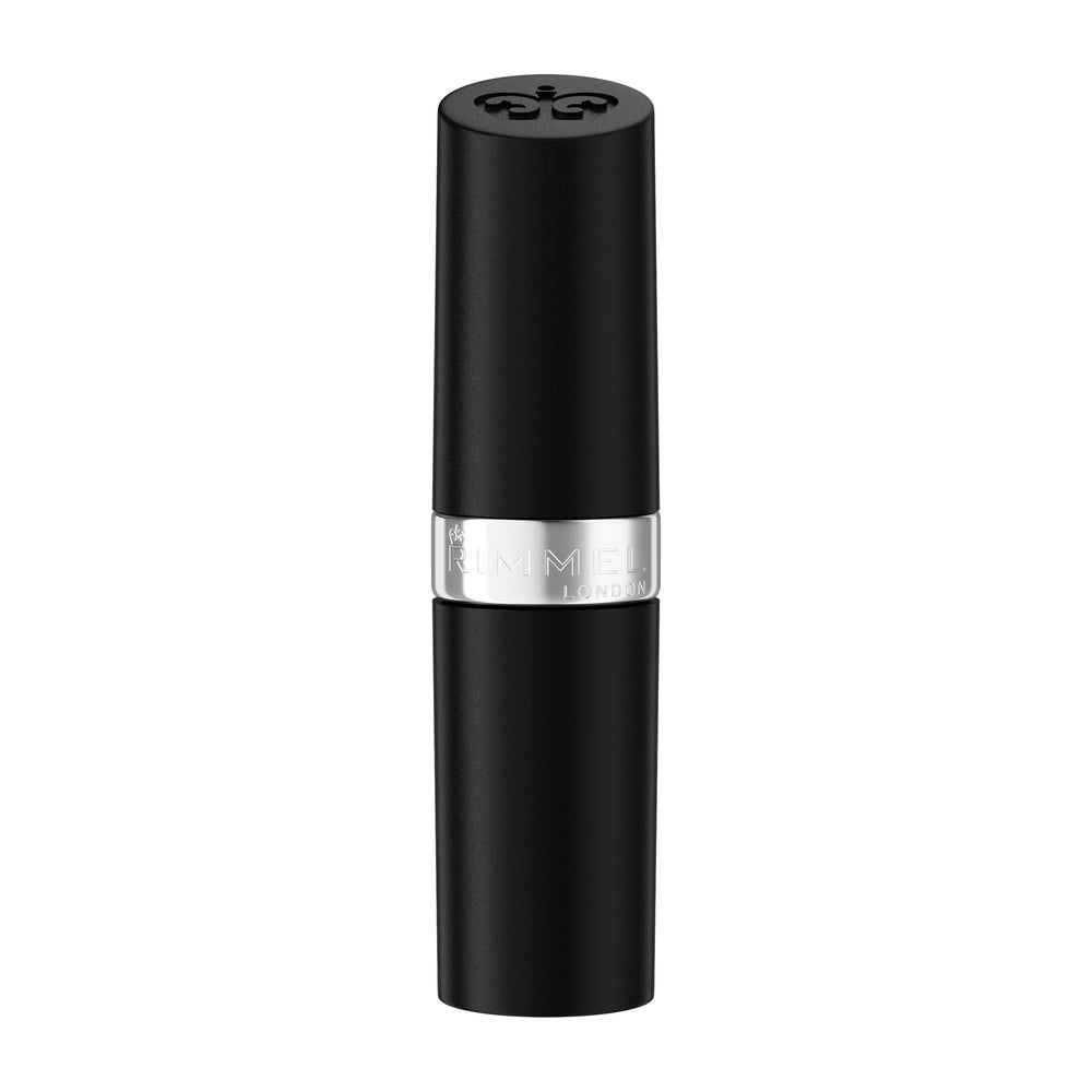 Rimmel Labial Satinado tono Rosa Helado, aplicación suave y uniforme.