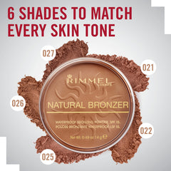 Rimmel Natural 022 Sun Bronze difuminado natural para tono uniforme.