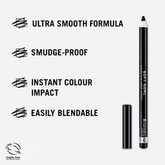 Rimmel Soft Kohl Eyeliner gris tormenta, trazo denso para color intenso.