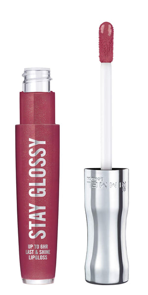 Rimmel Stay Glossy Lip Gloss muestra labios brillantes con color duradero