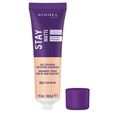Textura mousse ligera de Rimmel Stay Matte para cobertura estable y cómoda.