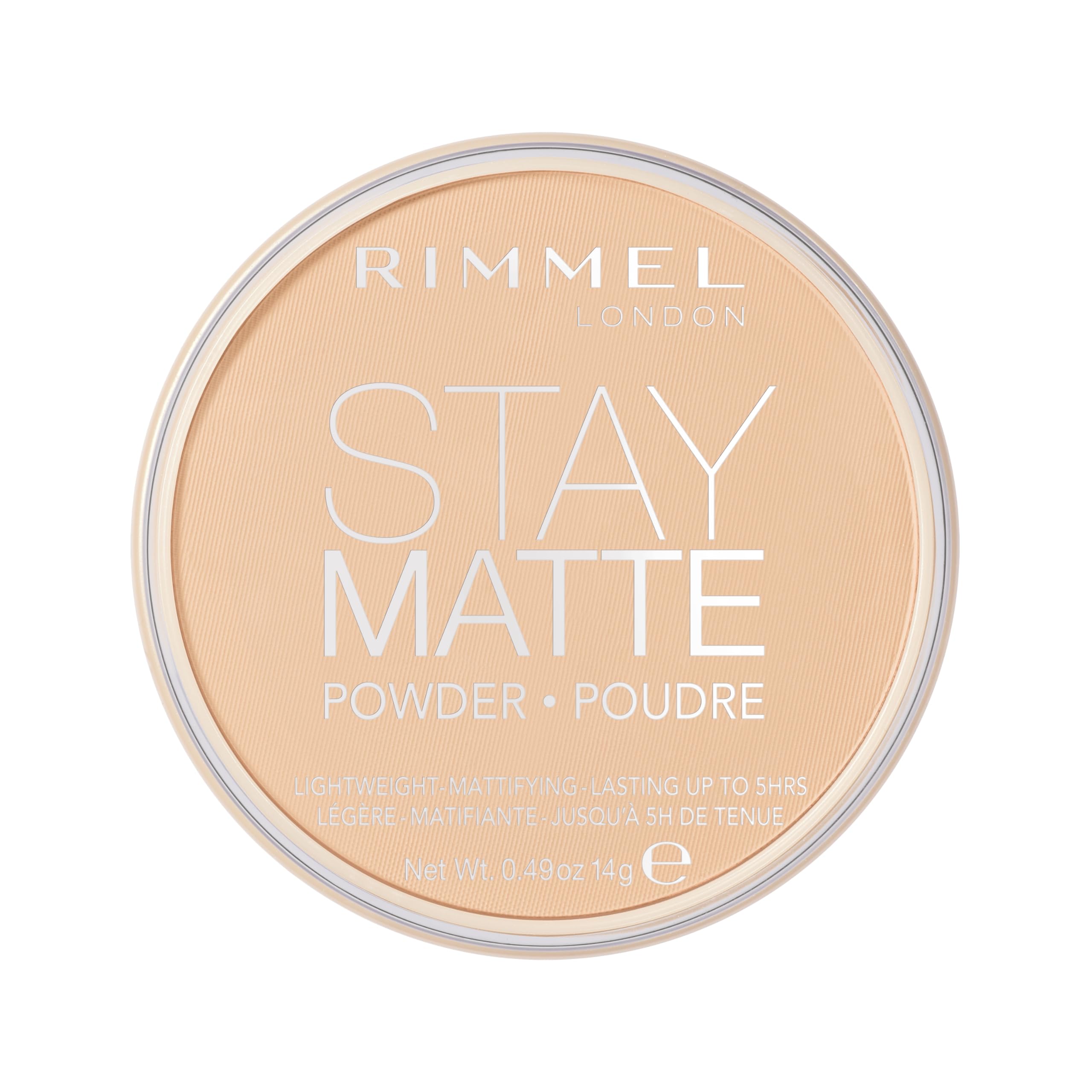 Rimmel Stay Matte polvo compacto mate, acabado suave y cobertura alta para pieles brillantes.