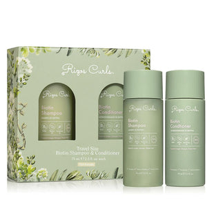 Rizos Curls: botellas del set de lavado de viaje con biotina para cabello sano