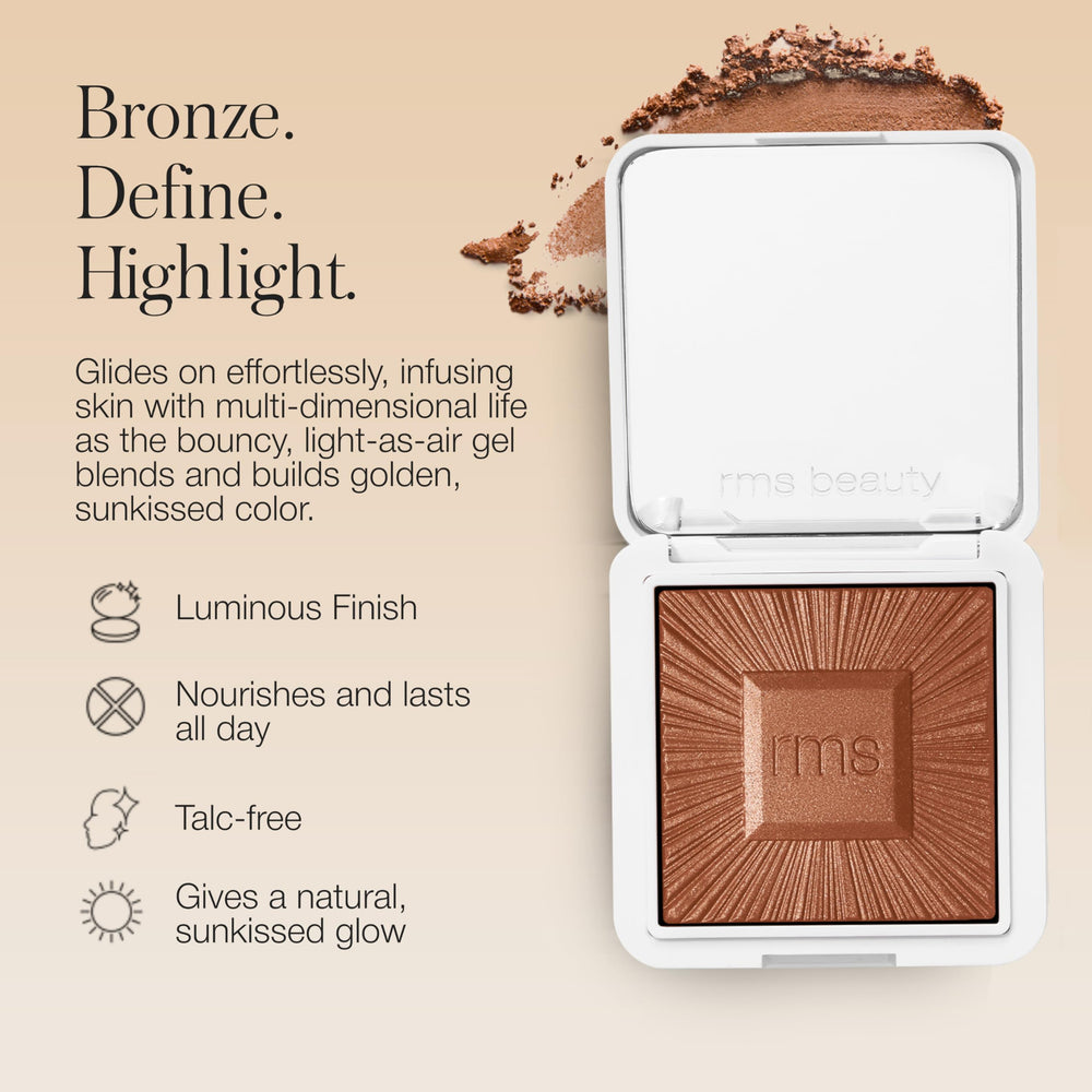 RMS Beauty Hydra Bronzer ofrece tono natural para un rubor suave.