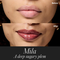 RMS Beauty Aceite labial legendario, muestra nude suave para color natural.