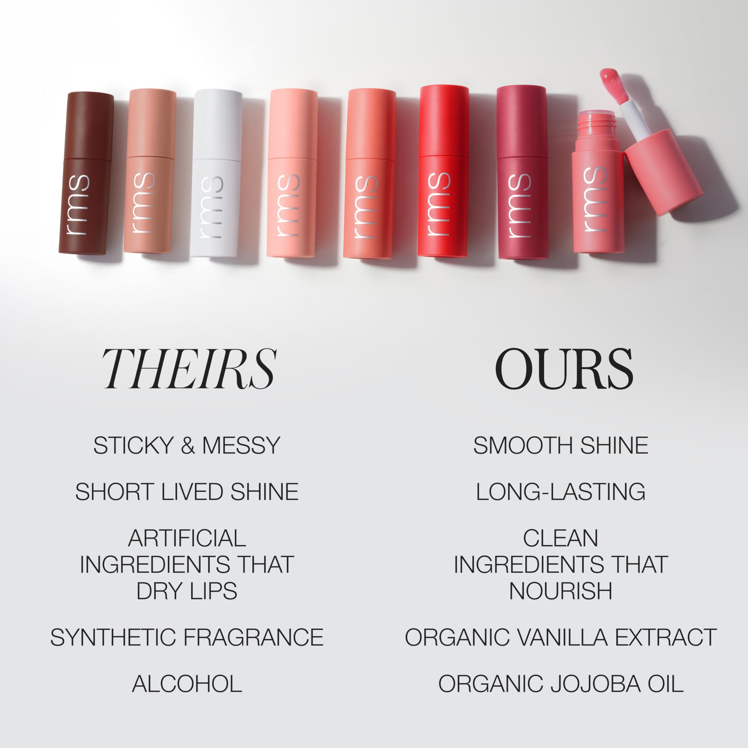 RMS Beauty Aceite labial legendario, ideal para hidratación diaria y confort.