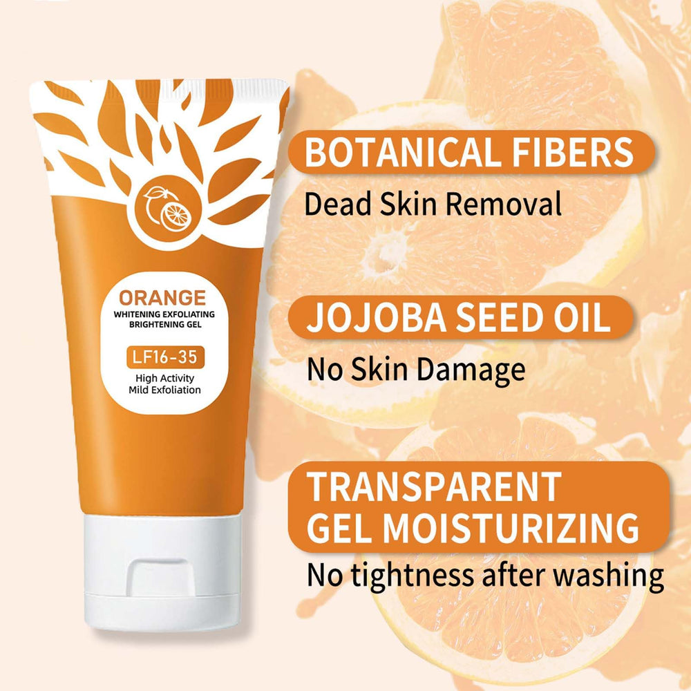 Textura del gel exfoliante de naranja, sensación suave y experiencia sensorial