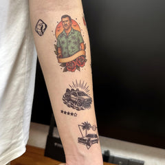 Roarhowl tatuajes retro anclas: toque náutico duradero para fiestas.