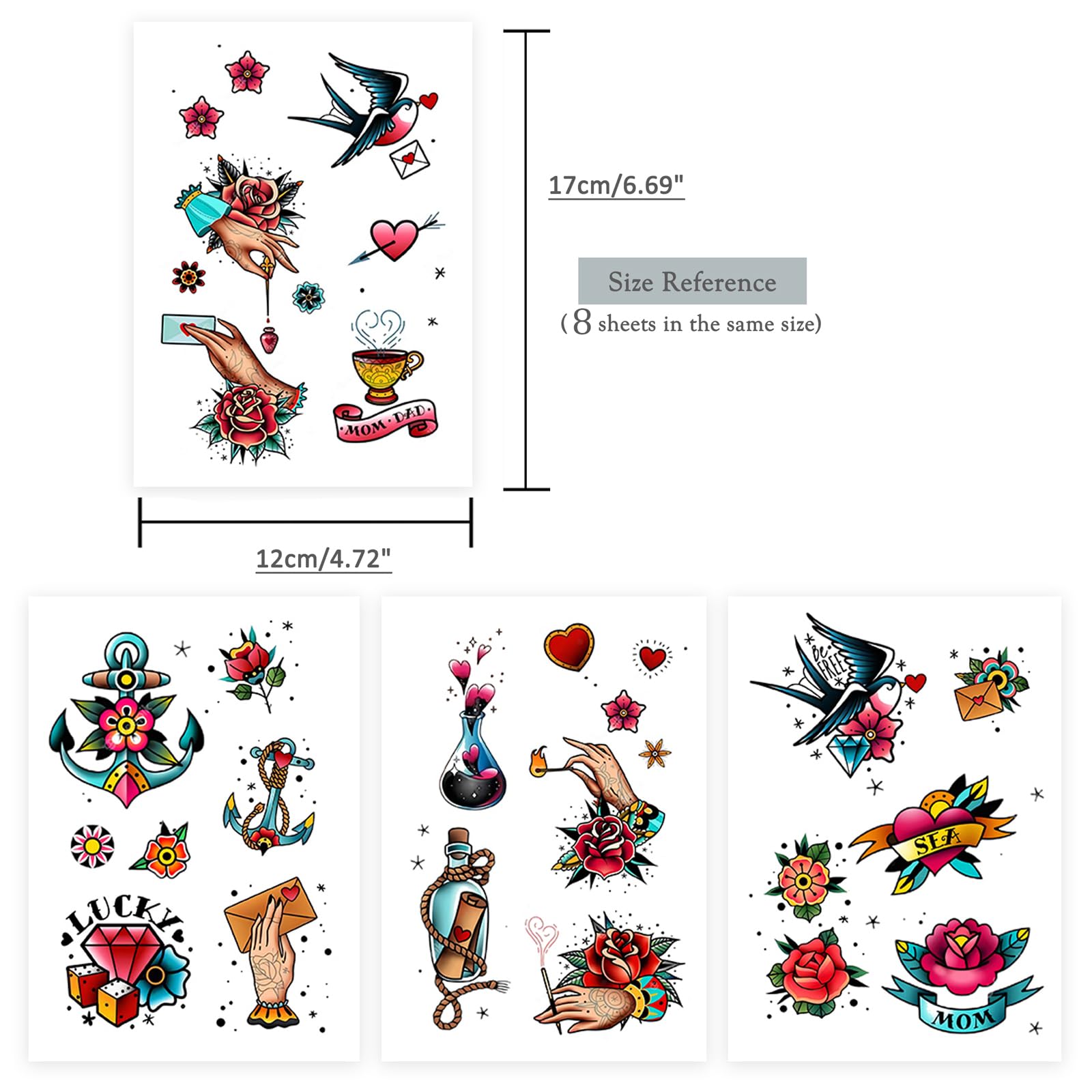 Roarhowl tatuajes retro animales: diseño llamativo para estilos temporales