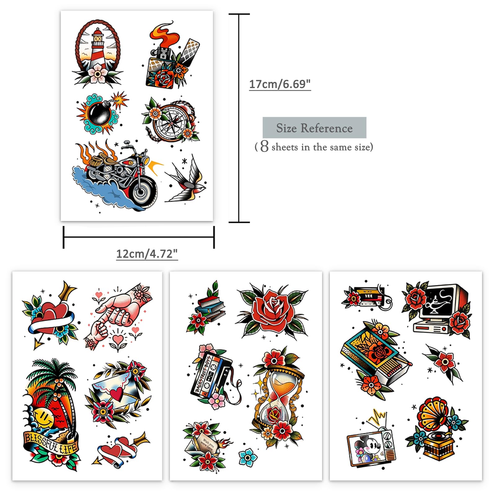 Roarhowl tatuajes retro iconos navales: acentuación temática para sesiones.