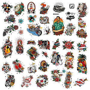 Roarhowl tatuajes retro rosas: diseño vibrante para un estilo clásico.