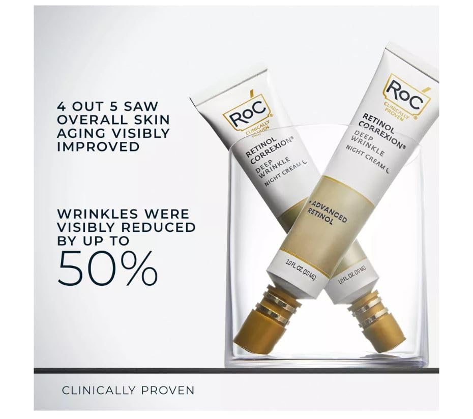 Aplicación en rostro y cuello con RoC crema de noche durante la noche