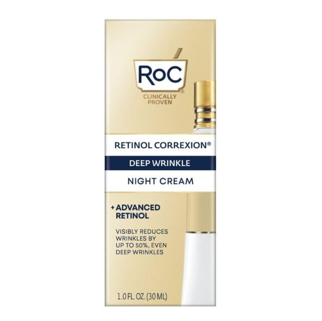 RoC crema nocturna con retinol en botella para piel más suave al despertar
