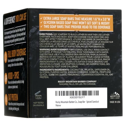 Rocky Mountain Barber Company aroma de coco y cedro para una experiencia natural.
