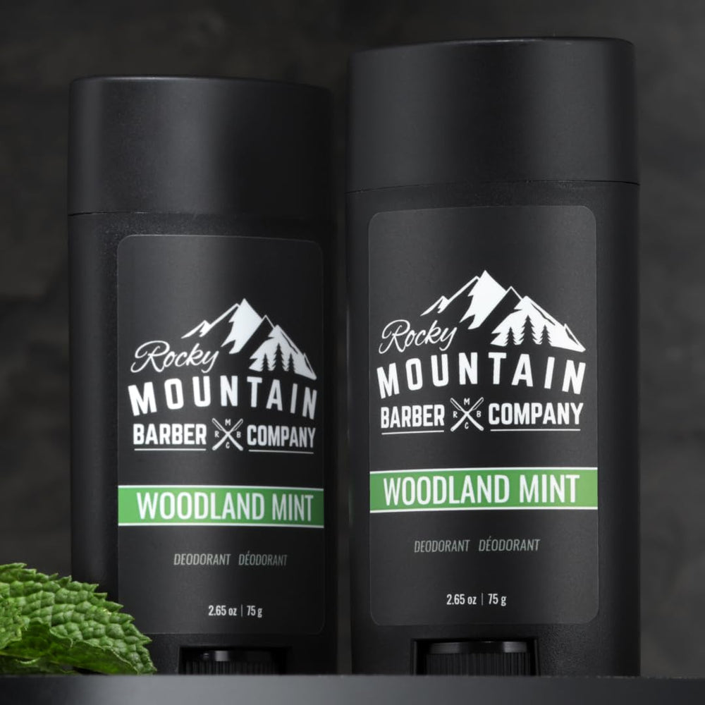 Rocky Mountain Barber Company, uso diario sin aluminio, con protección suave y aroma fresco.