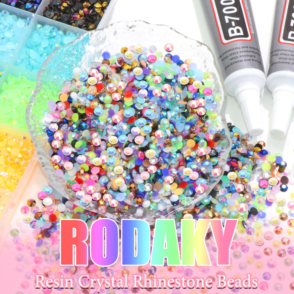 Rodaky cristales de resina 4mm para uñas, ropa y decoraciones