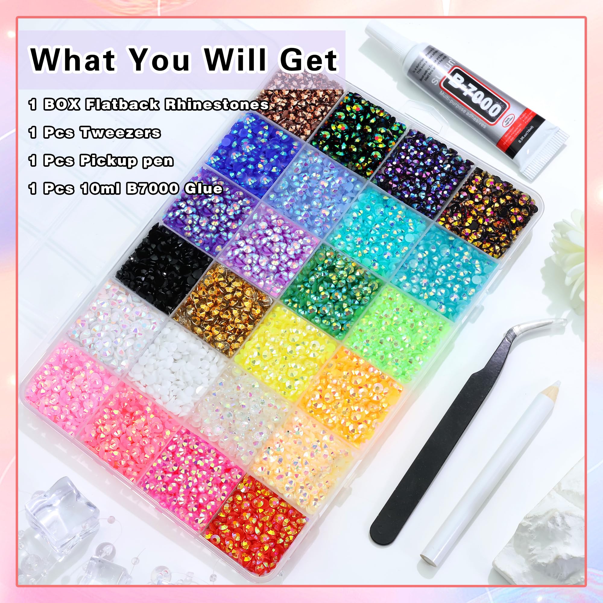 Rodaky piedras jelly resin decoración DIY para uñas y manualidades.