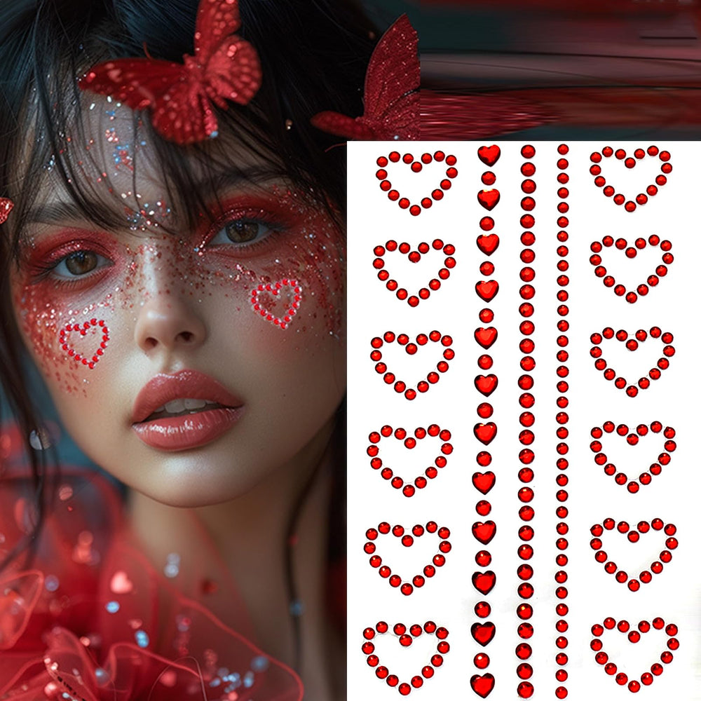 Roffiy Corazón Rojo: tatuaje facial con brillo ideal para San Valentín
