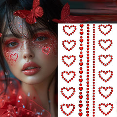 Roffiy Corazón Rojo: tatuaje facial con brillo ideal para San Valentín