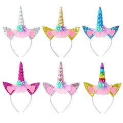 Diadema Roffiy cuerno unicornio oro brillante para eventos