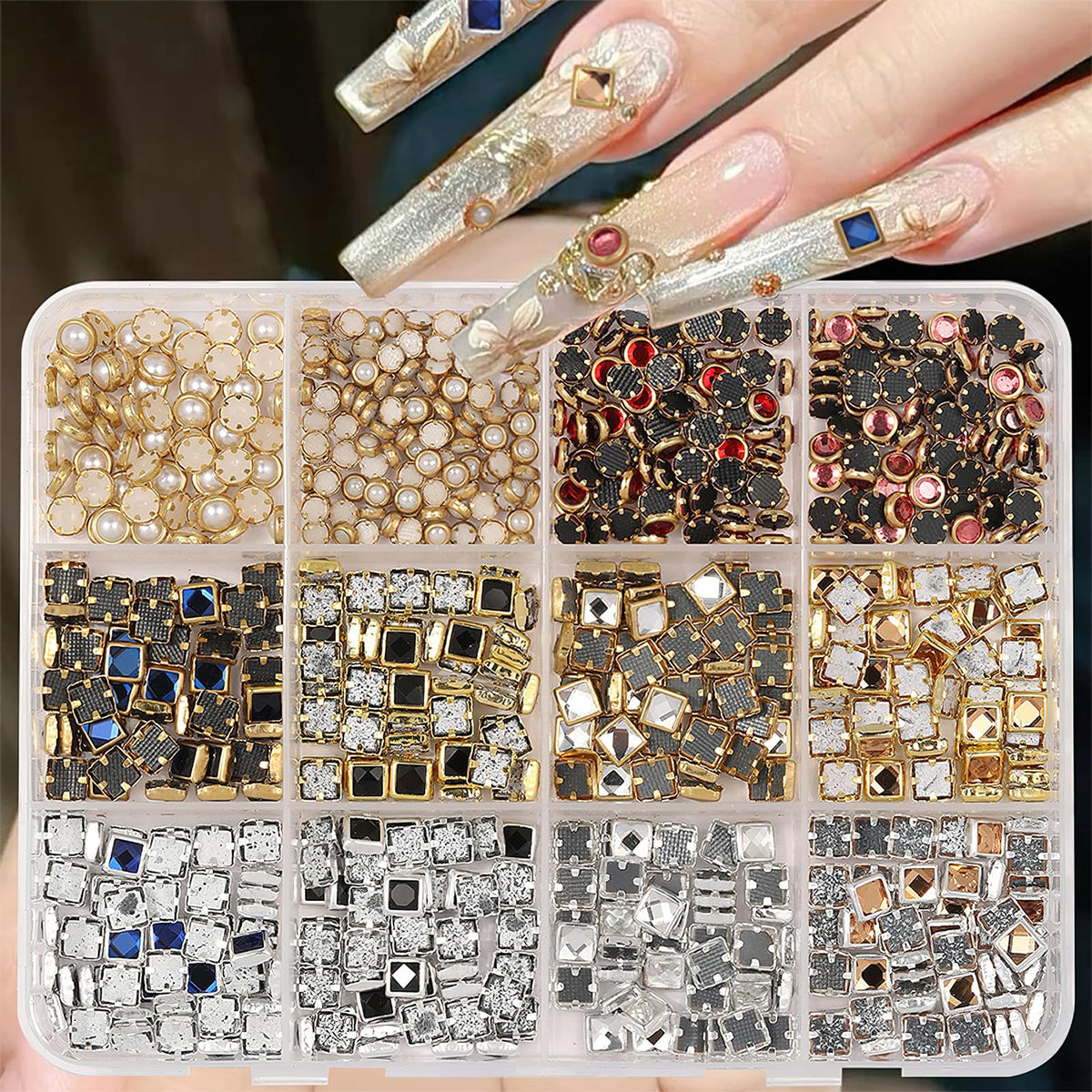 ROFIBUT charms uñas 3D lujo — brillo duradero para un look elegante.