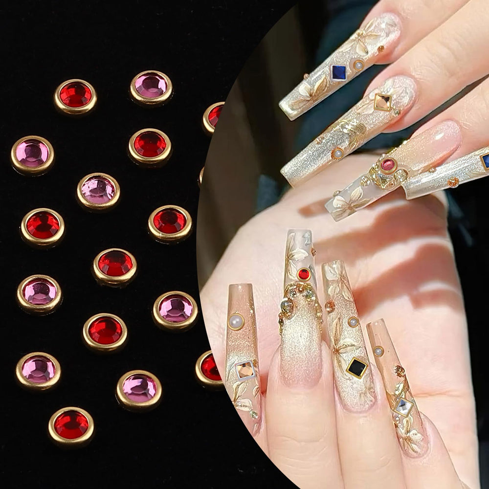 ROFIBUT diamantes metalizados uñas — toque lujoso y luminoso.