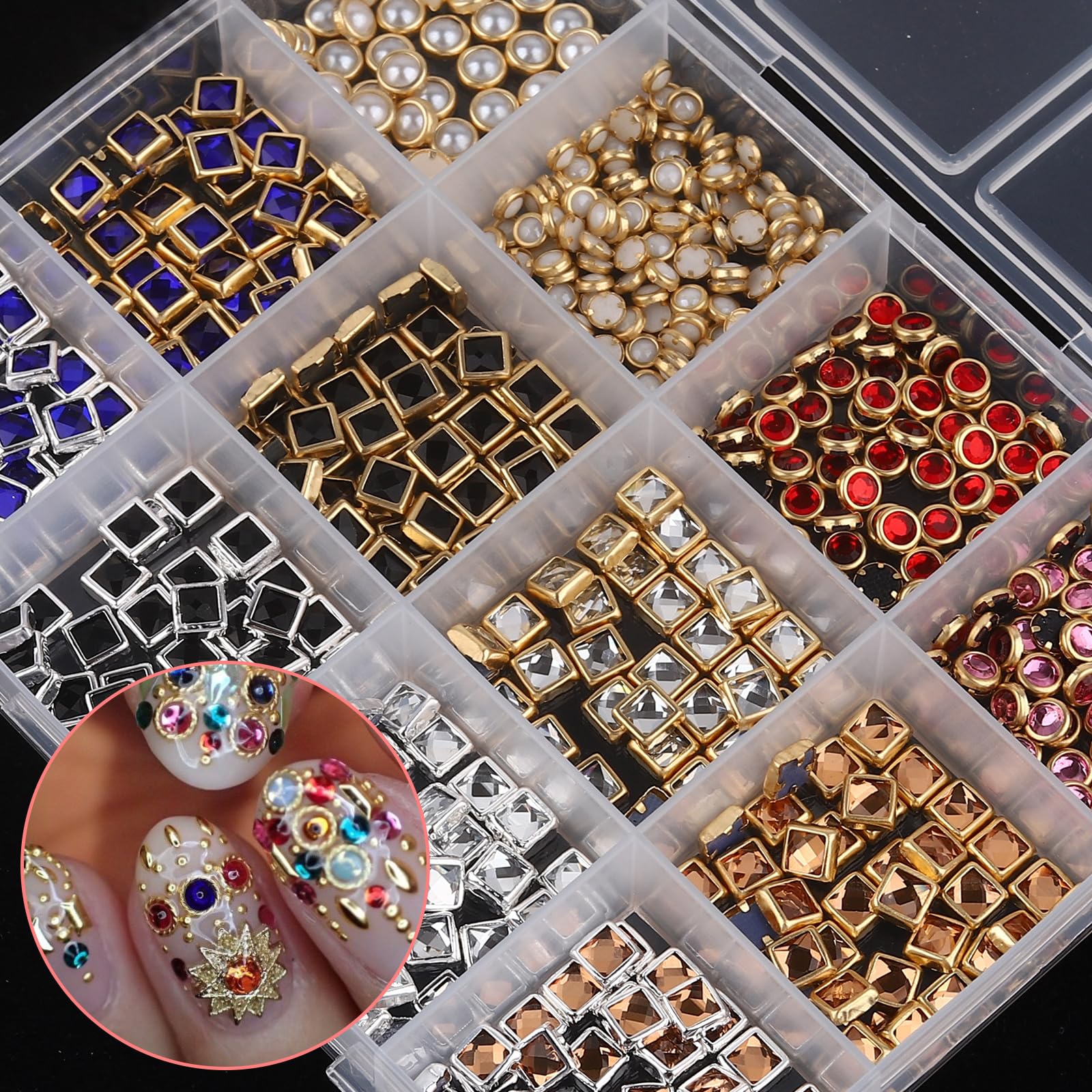 ROFIBUT joyas uñas diseño 12rejillas — glamour con brillo sutil.