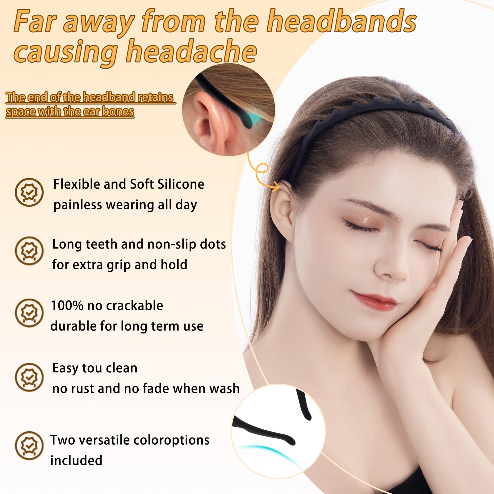 ROISDIYI diseño con dientes fija el cabello sin oprimir la cabeza.