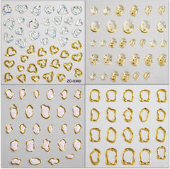 Rokhevn 5D uñas oro con gotas de agua para estilo diario