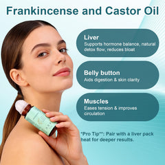 Roll-On Aceite Ricino Orgánico, aroma suave de incienso para relajación facial.