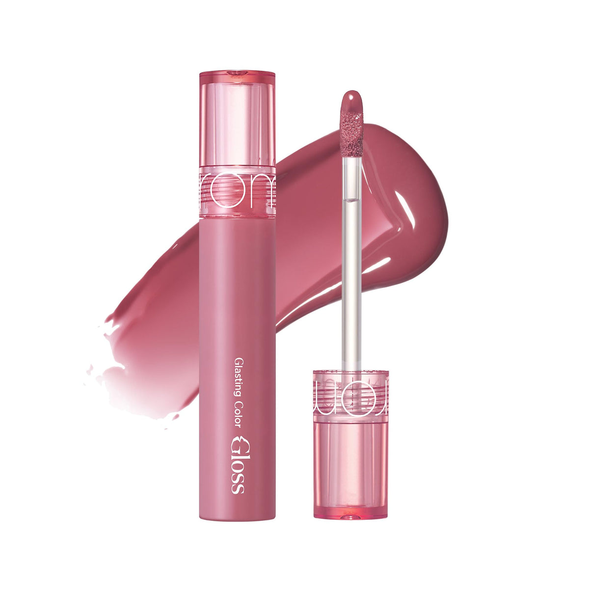romnd glasting color gloss 04 grapy-way, brillo vidrioso para labios y color natural