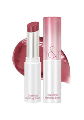 rom&nd GLASTING MELTING BALM 07 Mauve Whip textura transparente con brillo jugoso e hidratación suave.