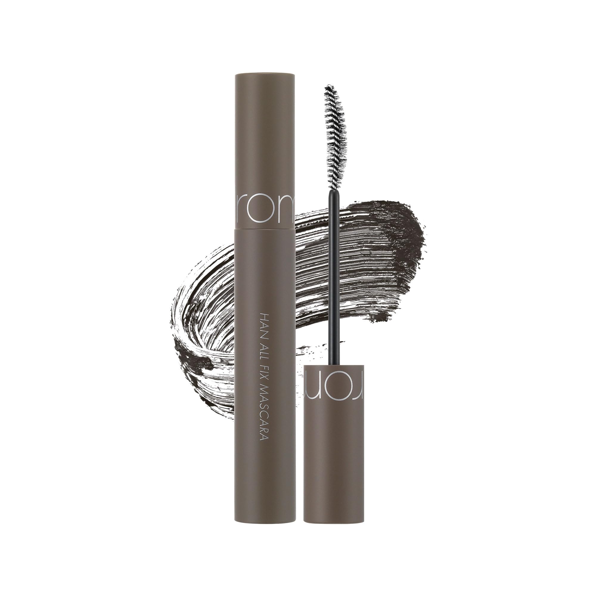 Rom&nd Han All Fix Mascara: envase y aplicador para deslizamiento suave.