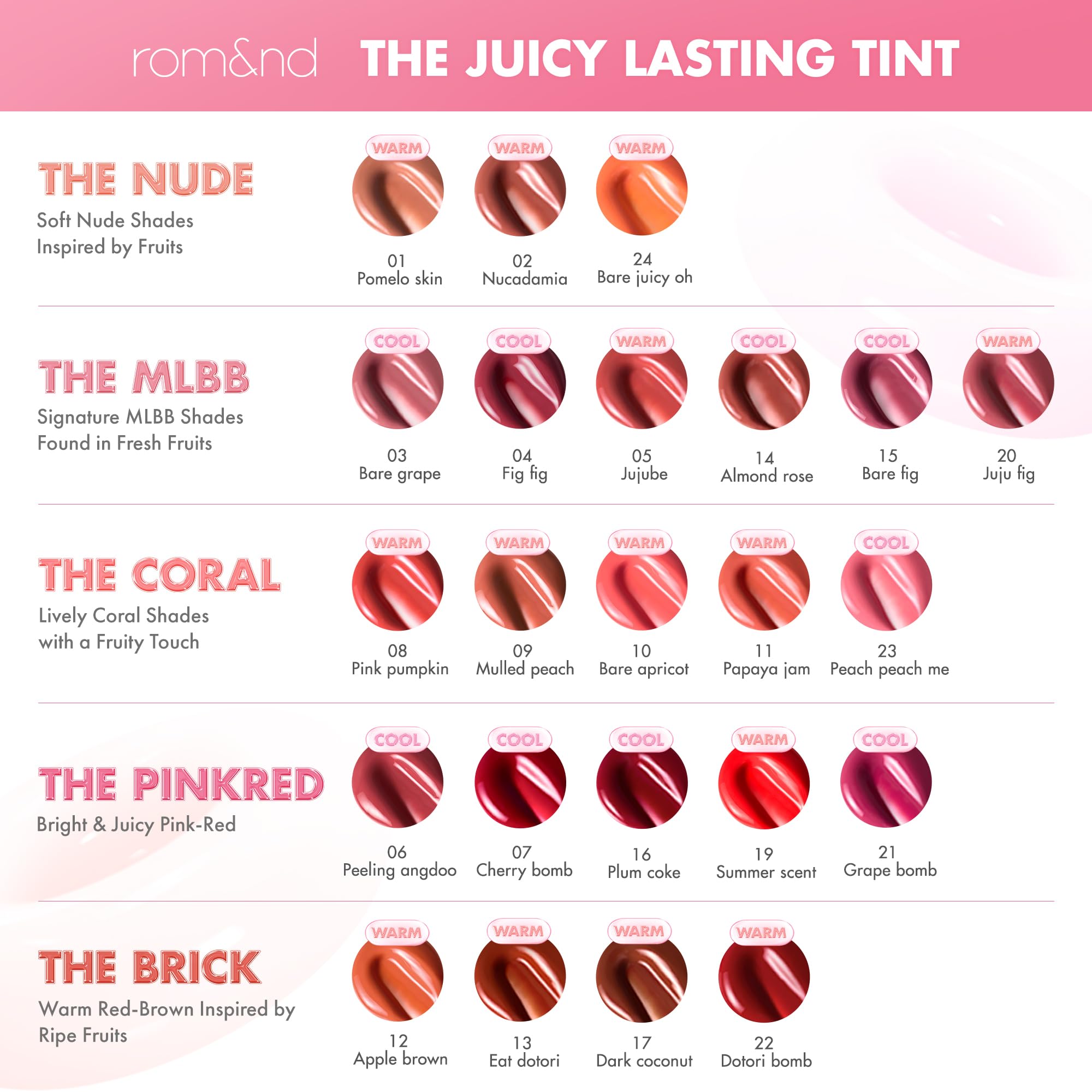 rom&nd Juicy Lasting Tint Coco Oscuro aplicación fácil y fluida