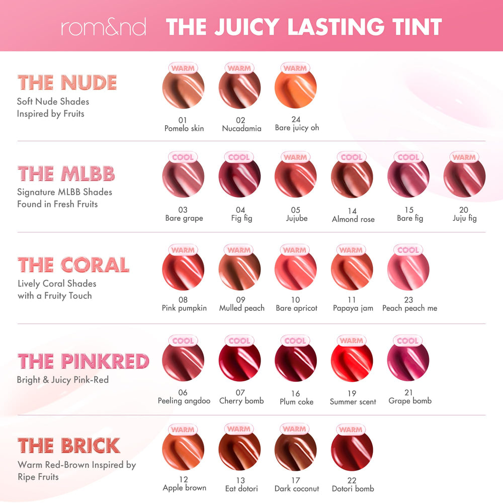 rom&nd Juicy Lasting Tint Coco Oscuro aplicación fácil y fluida