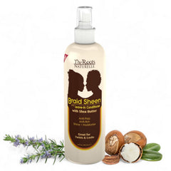 The Roots Naturelle Brillo para trenzas en atomizador, brillo y suavidad.