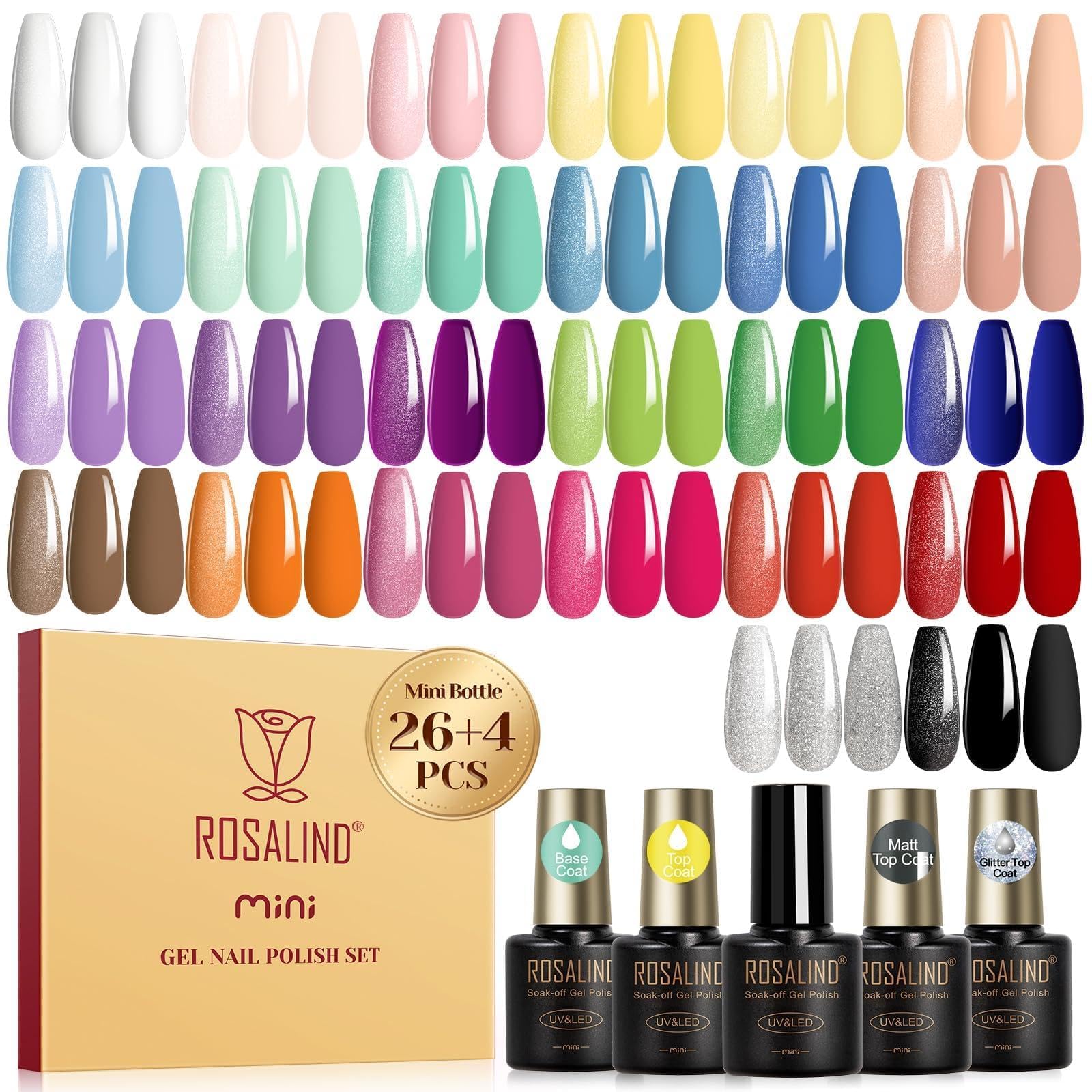 ROSALIND conjunto pastel esmaltes gel, manicura elegante y duradera