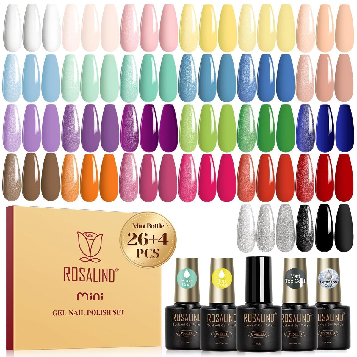 ROSALIND conjunto pastel esmaltes gel, manicura elegante y duradera