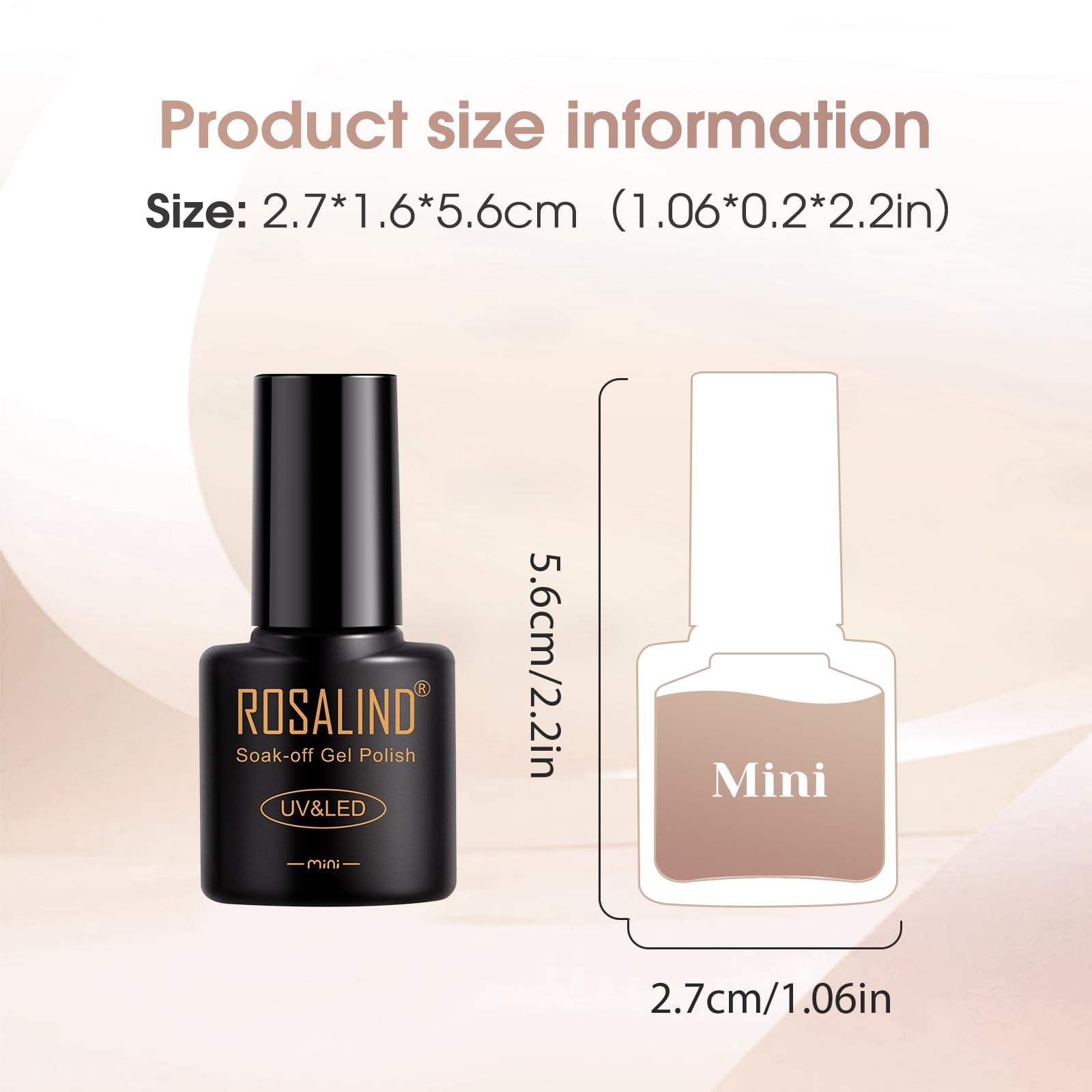 ROSALIND esmalte gel nude: presentación compacta lista para kit de uñas