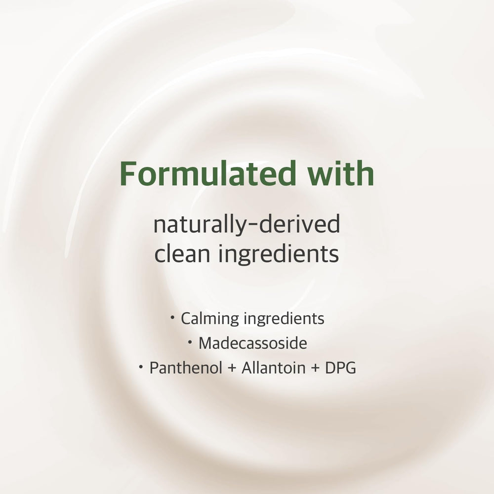 ROUND LAB Mugwort Calming Cream, aplicación en piel, se esparce fácilmente para uso diario.