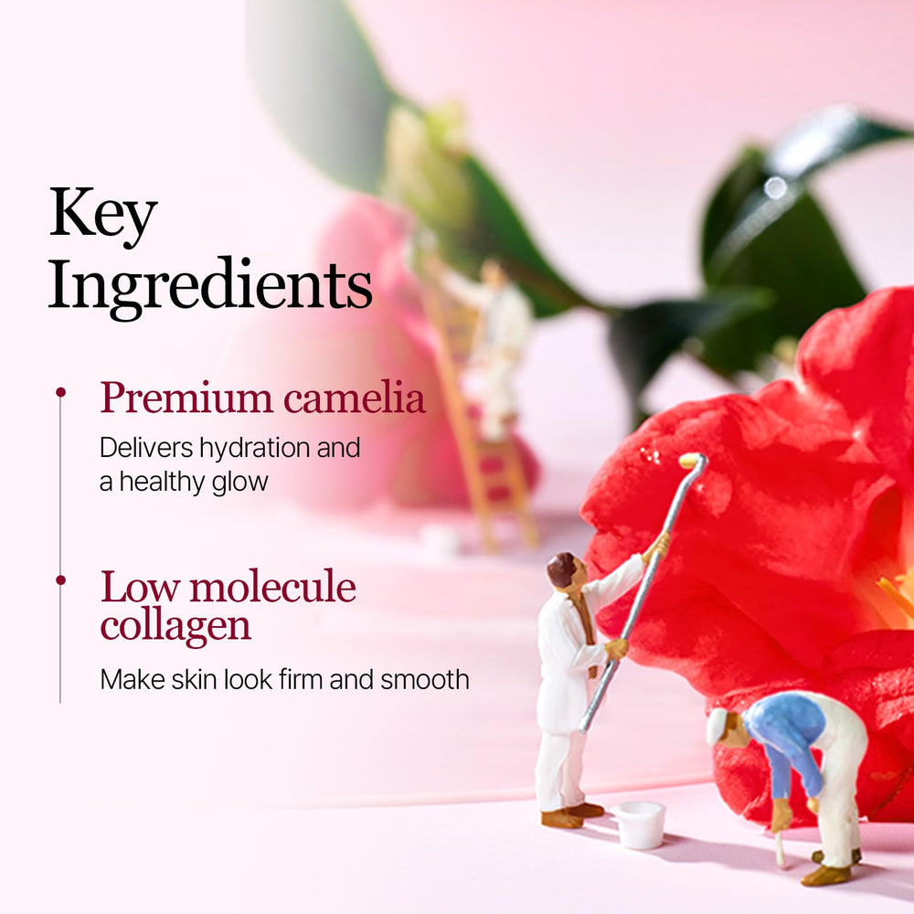 Mascarilla ROUND LAB Camellia Collagen: aplicación cómoda en 30 minutos.