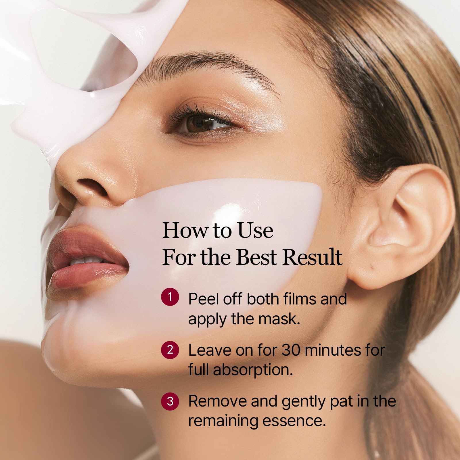 Mascarilla ROUND LAB Camellia Collagen: hidrogel rosa que aporta hidratación y elasticidad.