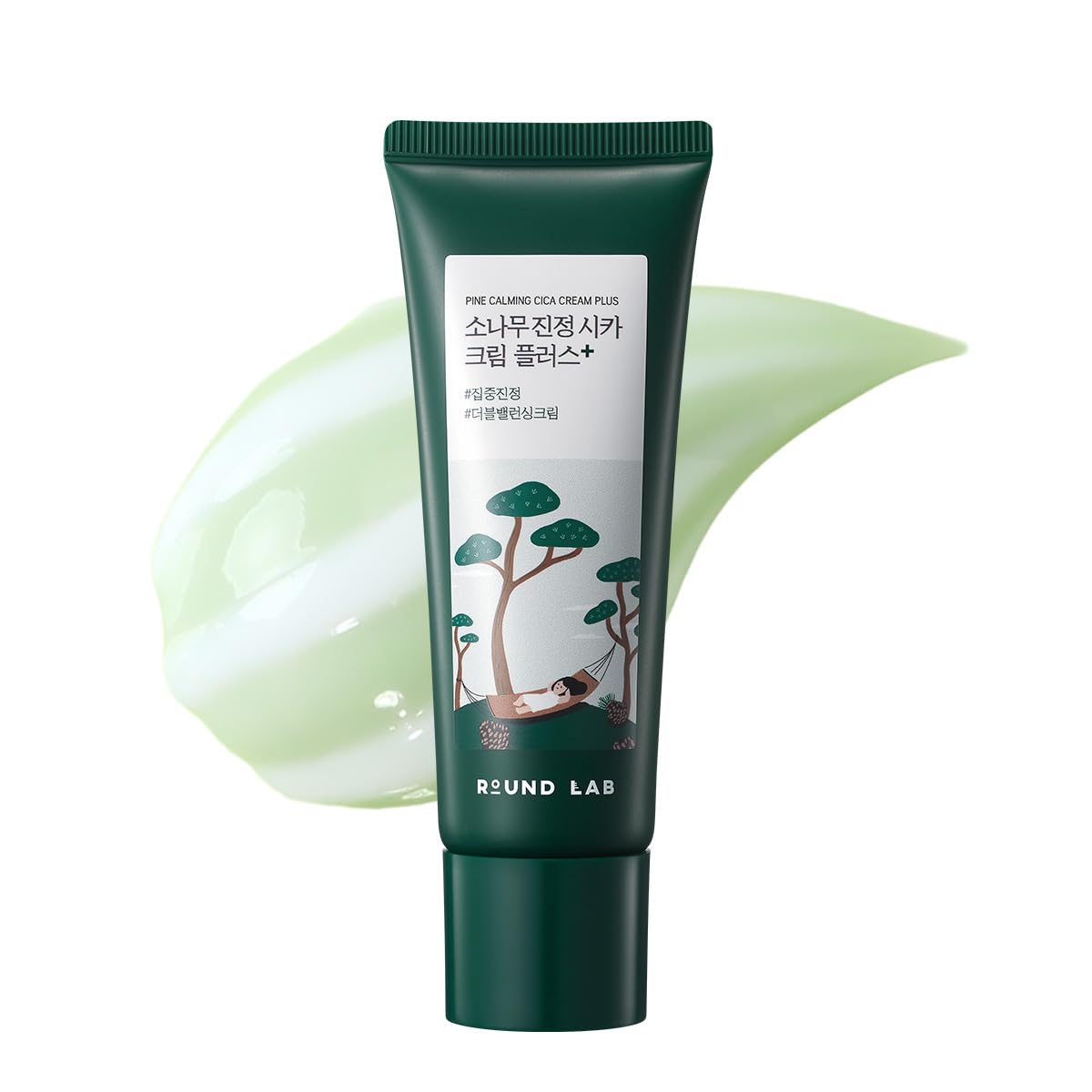ROUND LAB Pine Cica Calming Cream Plus, bote de 60 ml, crema calmante para irritación diaria